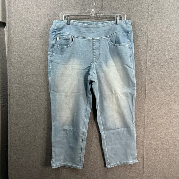 Belle by Kim Gravel Regular TruTemp Denim Crop Jean Light Wash, Reg 12 - Picture 1 of 9